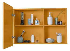 Mustársárga fali-tükrös fürdőszoba szekrény 80x58 cm Color Bath – Tom Tailor