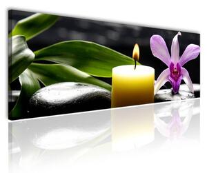 100x70 cm - Orchidea Spa és gyertyafény vászonkép
