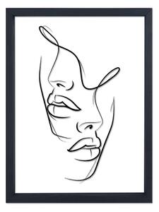 Faces üvegezett kép fekete keretben, 32 x 42 cm - Vavien Artwork