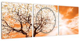 Narancssárga fa képe (órával) (90x30 cm)