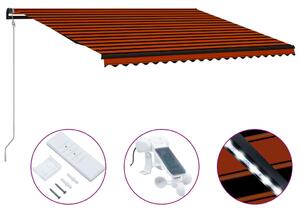 VidaXL narancssárga-barna szélérzékelős és LED-es napellenző 500x300cm