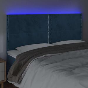 Bársony LED Fejtámla - Sötétkék - 200x128cm