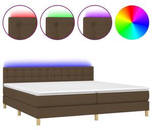 VidaXL LED-es Ágy - Barna Szövet - 200x200 cm