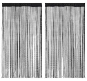 2 db fekete zsinórfüggöny 100 x 250 cm