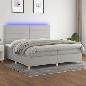 VidaXL LED-es Rugós Ágy - Szövet - 200x200 cm