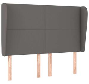 VidaXL Ágyfejtámla - Szürke Műbőr - Szárnyakkal - 147cm