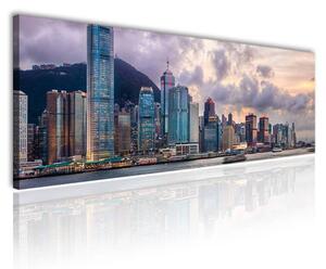 70x40 cm - Hong kong kikötő vászonkép