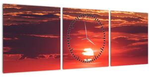 Színes nap képe (órával) (90x30 cm)
