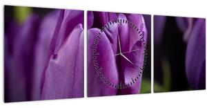 Tulipán vírág képe (órával) (90x30 cm)