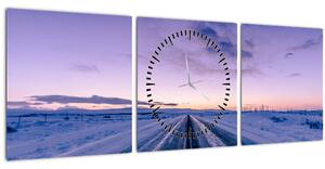 A téli út képe (órával) (90x30 cm)