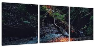 Hegyi folyó képe (órával) (90x30 cm)