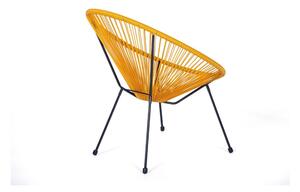 Avocado sárga kerti székek és Loris asztal, ø 35 cm - Bonami Selection