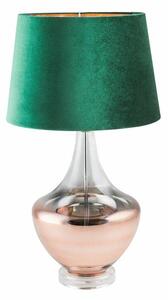 Kathy asztali lámpa bársony búrával Zöld 38x68 cm