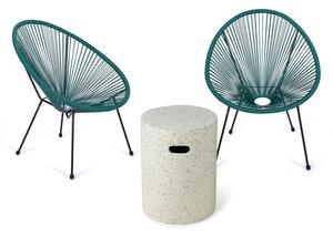 Avocado zöld kerti székek és Loris asztal, ø 35 cm - Bonami Selection