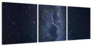Égbolt tele csillagokkal képe (órával) (90x30 cm)
