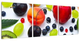 Vízcseppekkel ellátott gyümölcs képe (órával) (90x30 cm)