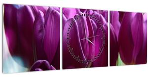 Tulipán képe (órával) (90x30 cm)