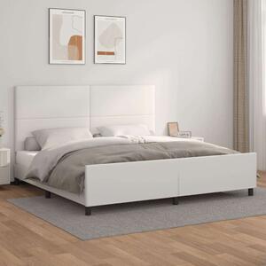 VidaXL Fehér Műbőr Ágykeret Fejtámlával - 200x200 cm