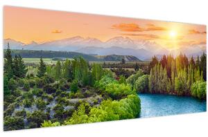 Kép - Erdei hegyvidéki táj (120x50 cm)