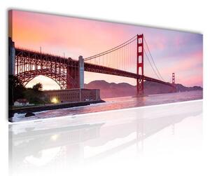 100x70 cm - Golden Gate Híd a folyó fölött vászonkép