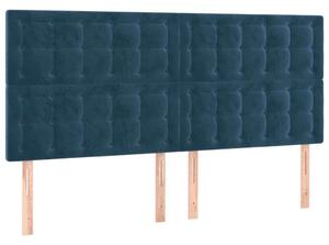 VIDAXL - Bársony Ágyfejtámla - Sötétkék - 4 db - 100x5x78/88cm