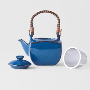 Kék ötrészes kerámia teázó szett - MIJ