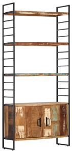4 szintes tömör újrahasznosított fa könyvespolc 80x30x180 cm