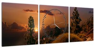Természet képe naplementekor (órával) (90x30 cm)