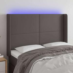 VidaXL LED-es Fejtámla - Szürke Műbőr - 147x16x118/128cm