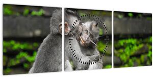 Kép - majmok (órával) (90x30 cm)
