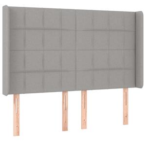VidaXL világosszürke szövet LED-es fejtámla 147x16x118/128 cm