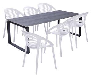 Capri kék 6 személyes kerti étkezőszett székekkel és Thor asztallal, 210 x 100 cm - Bonami Selection