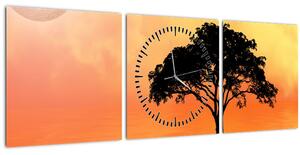 Kép egy fáról naplementekor (órával) (90x30 cm)