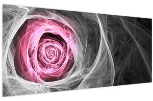 Kép - Absztrakt rózsa, fukszia (120x50 cm)