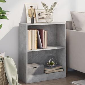 Betonszürke szerelt fa könyvespolc 60 x 24 x 76 cm