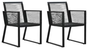 2 db fekete PVC rattan kerti szék