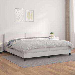 VidaXL Fehér Műbőr Ágy Matraccal - 200x200 cm