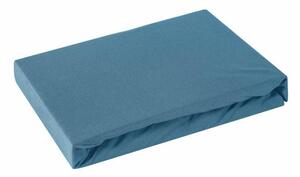 Jersey pamut gumis lepedő Kék 120x200 cm +25 cm