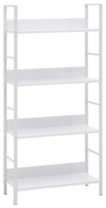 4 szintes fehér szerelt fa könyvespolc 60 x 27,6 x 124,5 cm