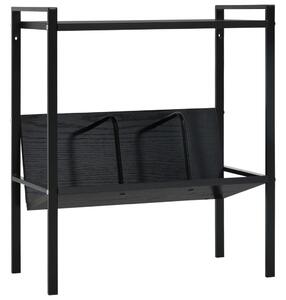 2-szintes fekete szerelt fa könyvespolc 52 x 28 x 59 cm
