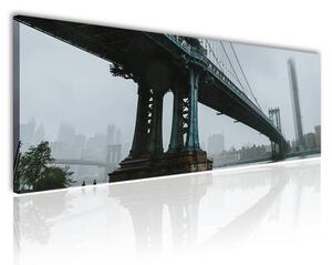 70x40 cm - Manhattan bridge a ködben vászonkép