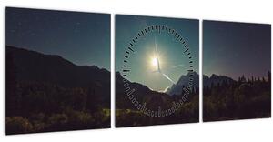 Kép - éjszakai égbolt (órával) (90x30 cm)