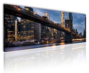 70x40 cm - New York bridge éjszakai fényekben vászonkép