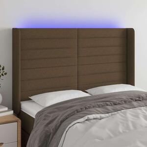 VidaXL LED Ágyfejtámla - Sötétbarna - 147cm