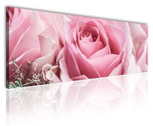 100x70 cm - Pink rózsa kompozíció vászonkép