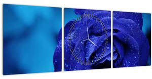 Kék rózsa képe (órával) (90x30 cm)