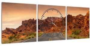 Az út és a sziklák képe (órával) (90x30 cm)