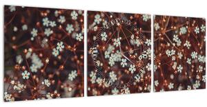 Erdei nefelejcs virág képe (órával) (90x30 cm)