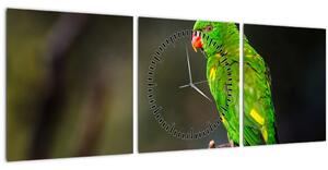 Papagáj egy ágon képe (órával) (90x30 cm)