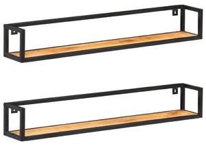 2 db tömör akácfa fali polc 120 cm
